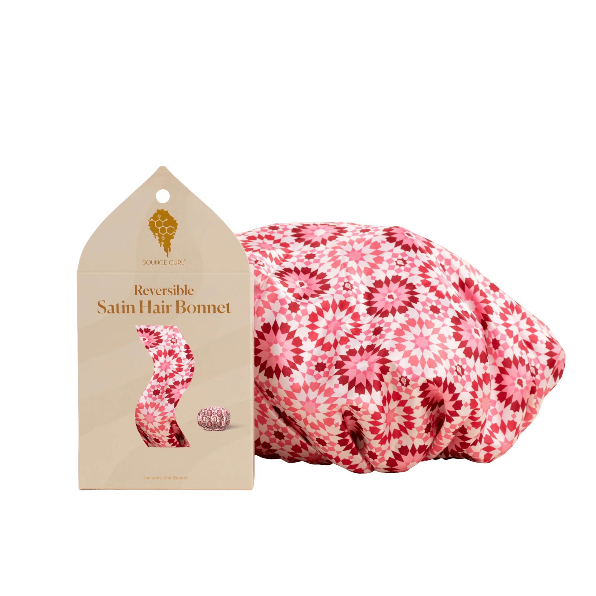 Reversible Satin Hair Bonnet Pink- Gorro de satín reversible Rosa - Imagen 8