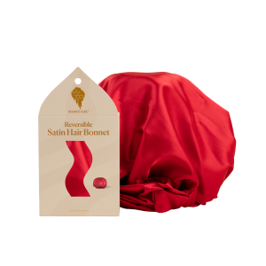Reversible Satin Hair Bonnet Pink- Gorro de satín reversible Red
